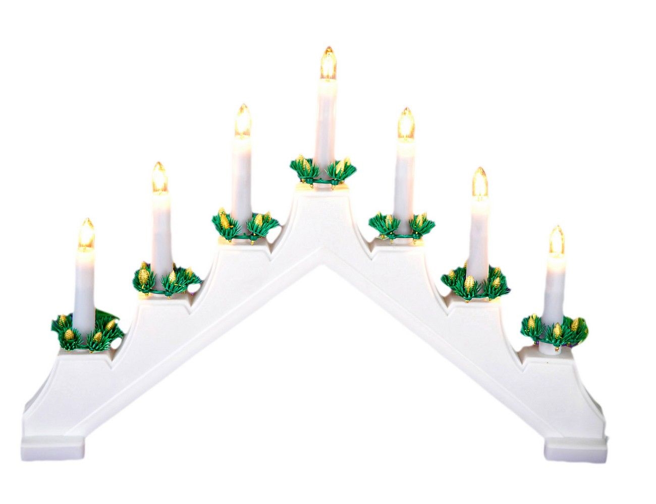 фото Светильник горка рождественская теодоро (белый) на 7 свечей 29х41 см koopman international