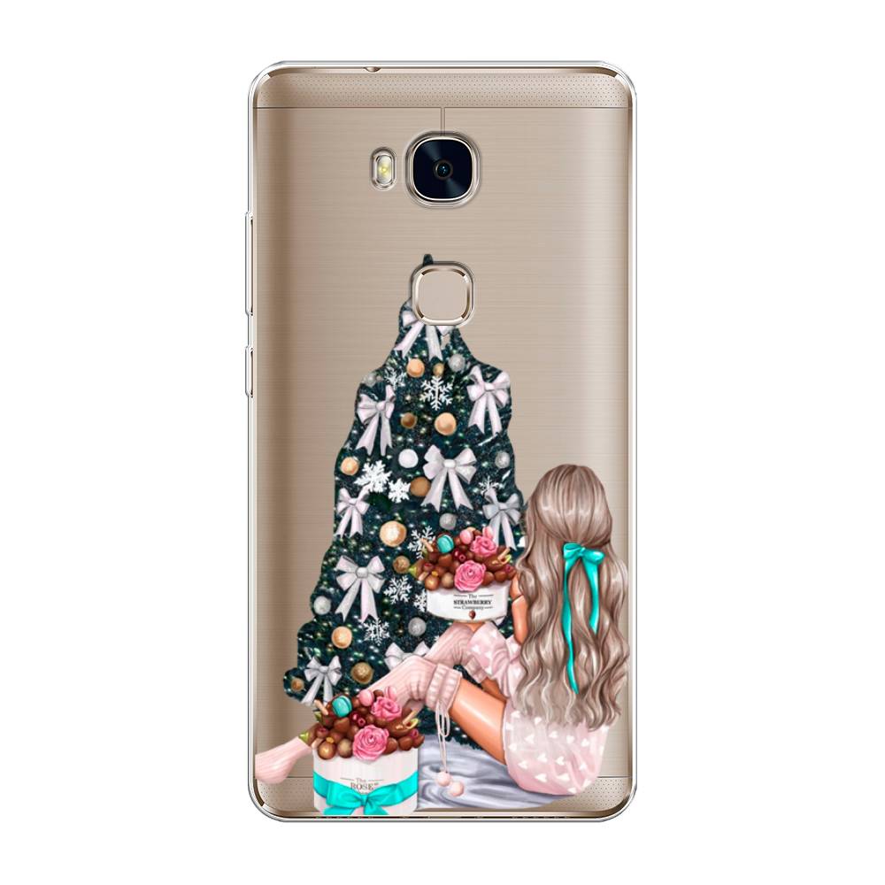 

Чехол для Honor 5X "New Year", Зеленый;бежевый;голубой, 60550-5