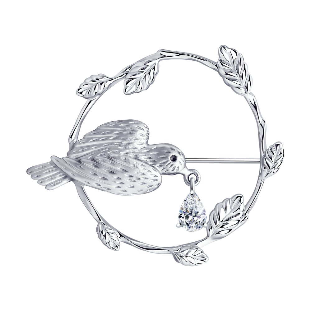 

Брошь из серебра с с кристаллом Swarovski Yahont 243302, 243302