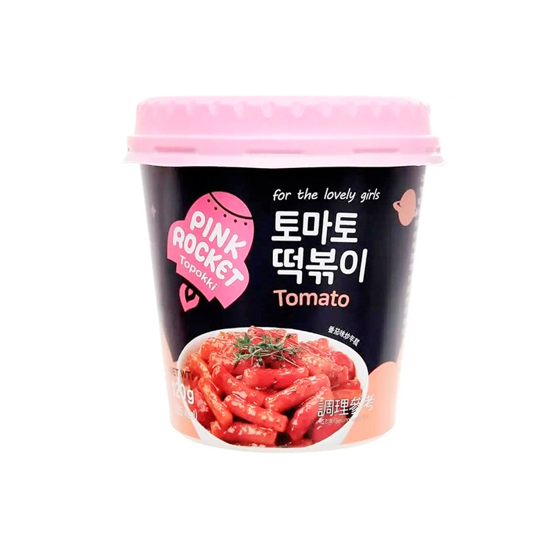 Рисовые палочки Young Poong Токпокки Pink Rocket с томатным соусом, 120 г