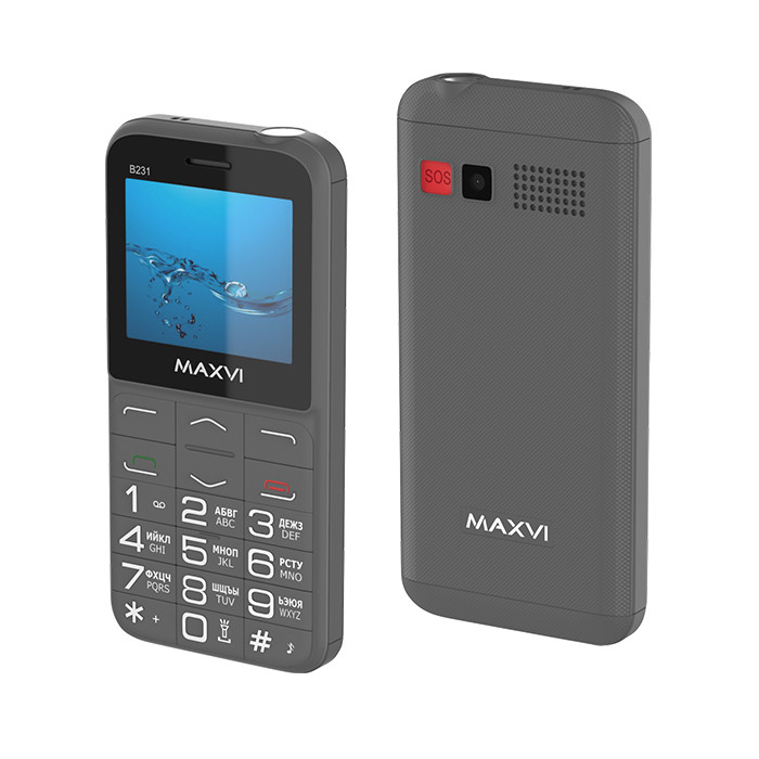 

Мобильный телефон Maxvi B231 серый, B231