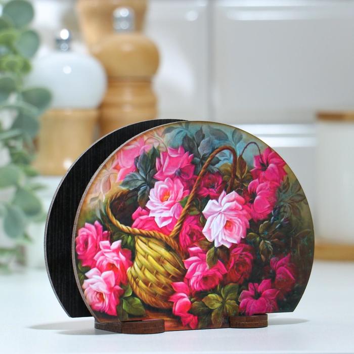 

Салфетница "Корзина роз", 13х10х5см, Разноцветный