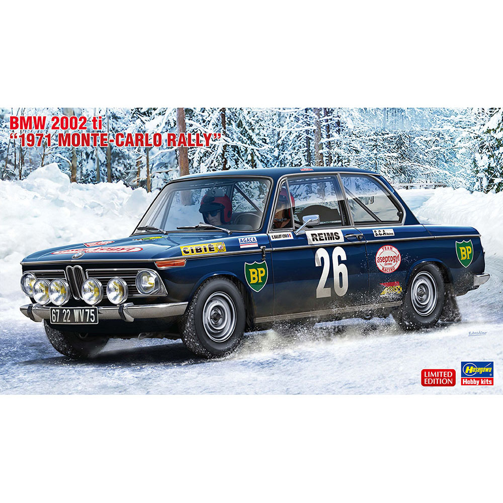 

Сборная модель Hasegawa 1/24 Автомобиль BMW 2002 ti "1971 Monte-Carlo Rally" 20540