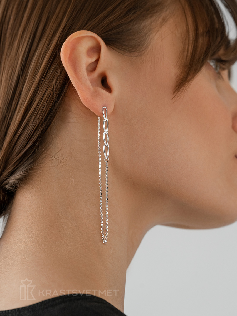 

Серьги пусеты из серебра Krastsvetmet НС22-384-3, НС22-384-3