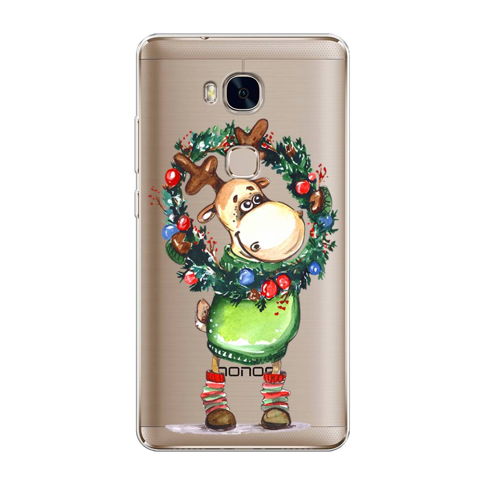

Чехол для Honor 5X "Олень с новогодним венком", 60550-4