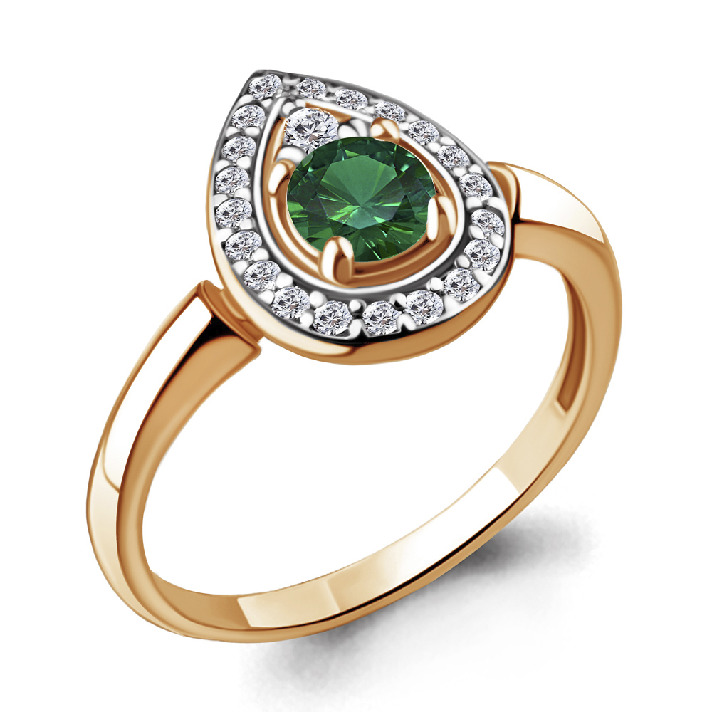 

Кольцо из серебра с изумрудом р. , Aquamarine 68748АГ_925_з, 68748АГ_925_з
