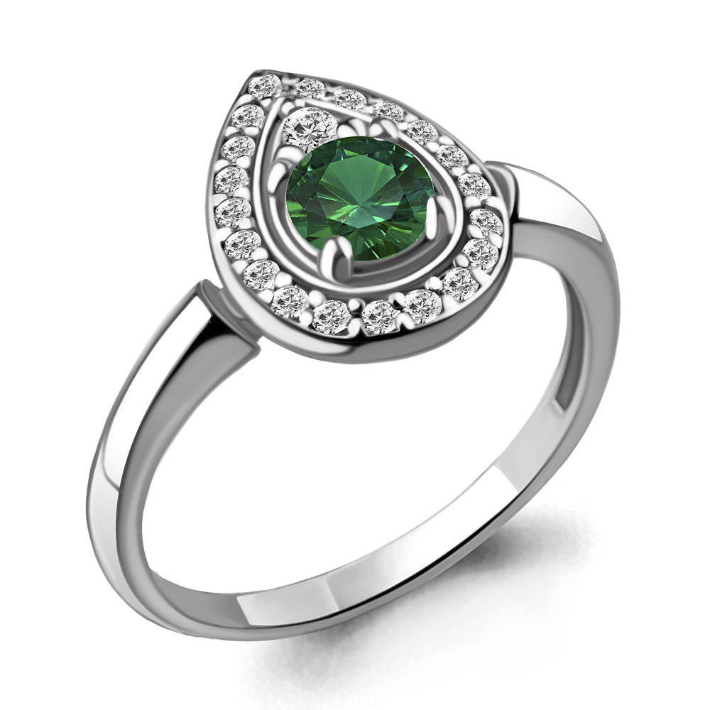 

Кольцо из серебра с изумрудом р. , Aquamarine 68748АГ_925_р, 68748АГ_925_р