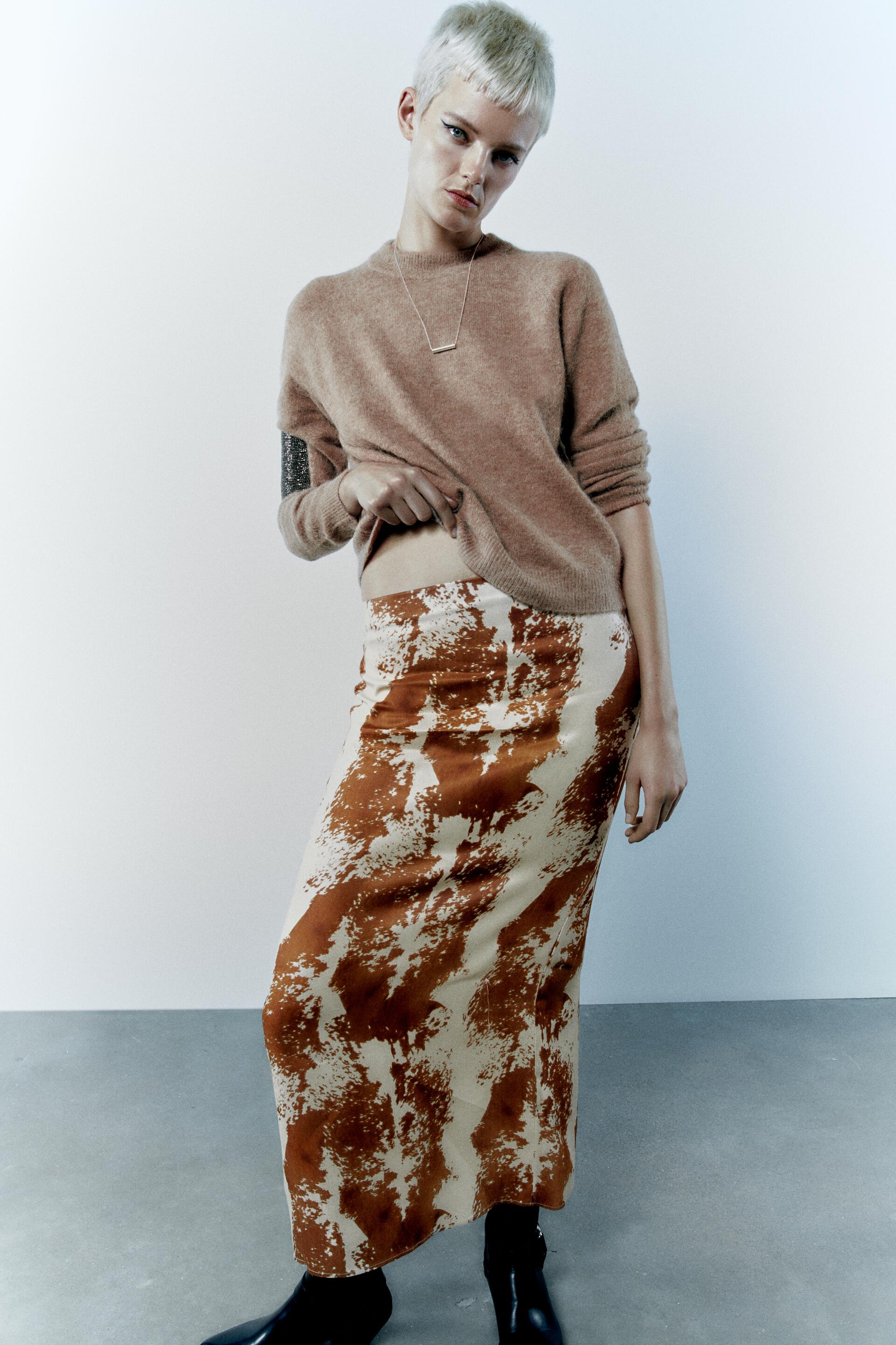 

Юбка женская ZARA 03067139 бежевая XS, 03067139