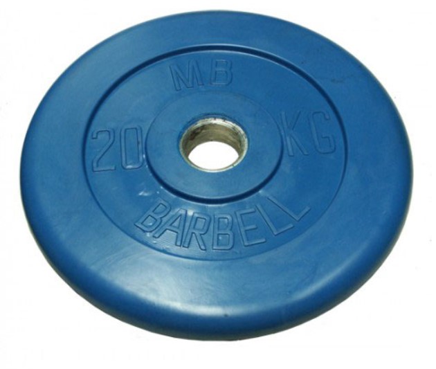 

Диск для штанги MB Barbell Стандарт 20 кг, 31 мм синий, Стандарт