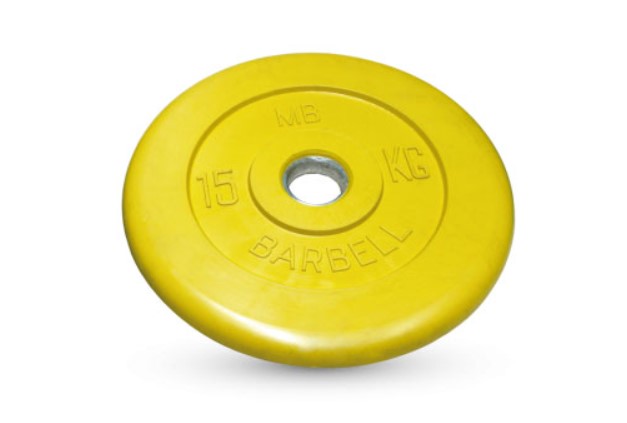 

Диск для штанги MB Barbell Стандарт 15 кг, 51 мм желтый, Стандарт