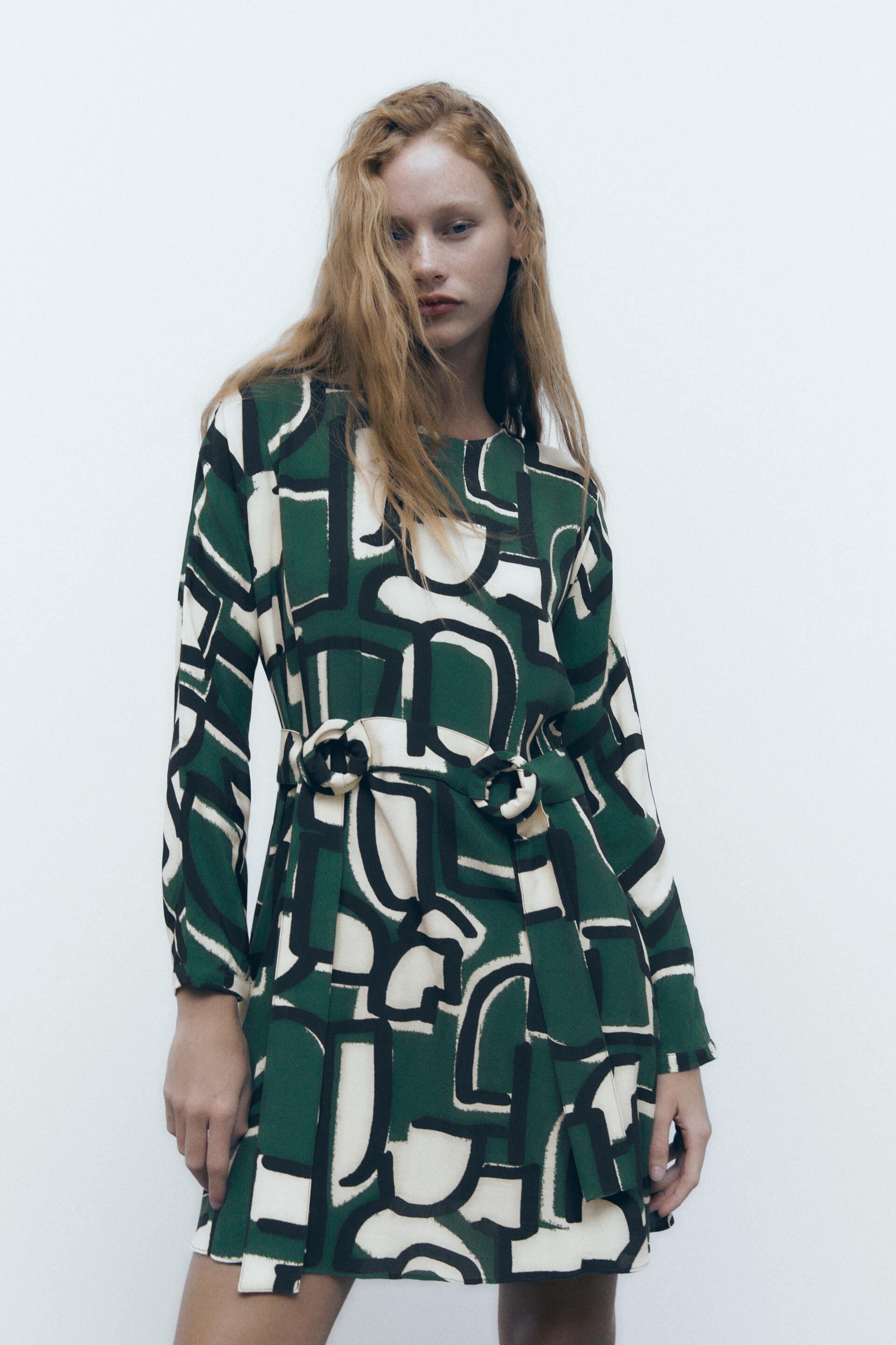 

Платье женское ZARA 03198262 зеленое XL, Зеленый, 03198262