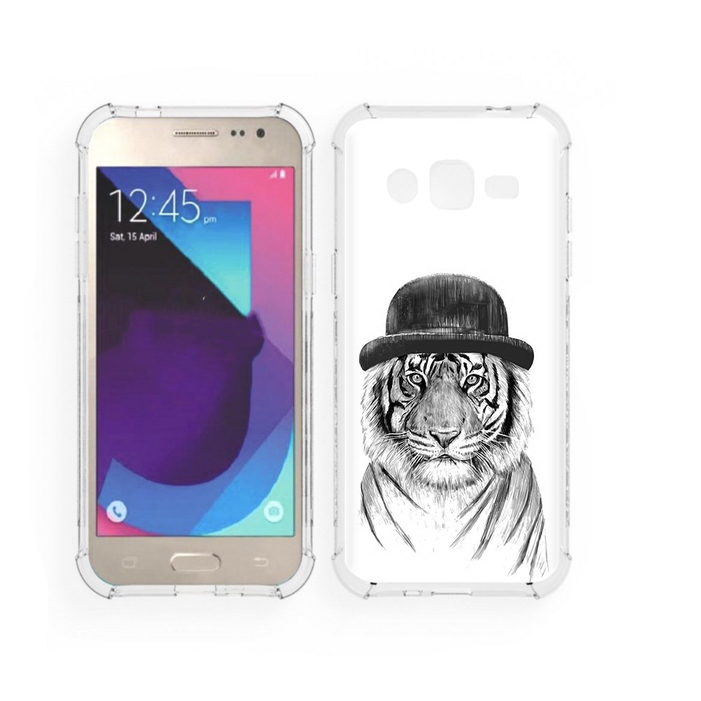 

Чехол MyPads Tocco для Samsung Galaxy J2 тигр британец (PT226924.572.641), Прозрачный, Tocco