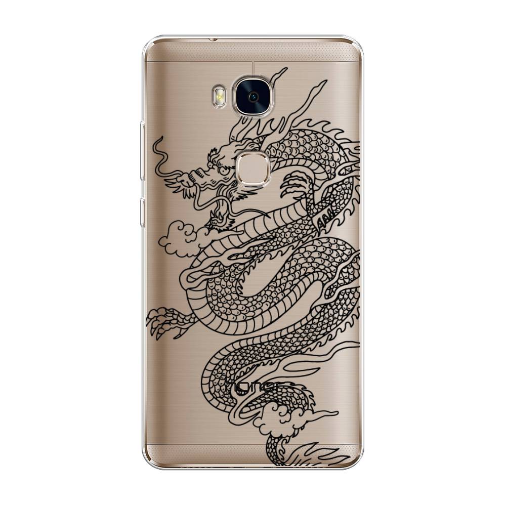 

Чехол для Honor 5X "Большой китайский дракон", Черный;серый, 60550-1