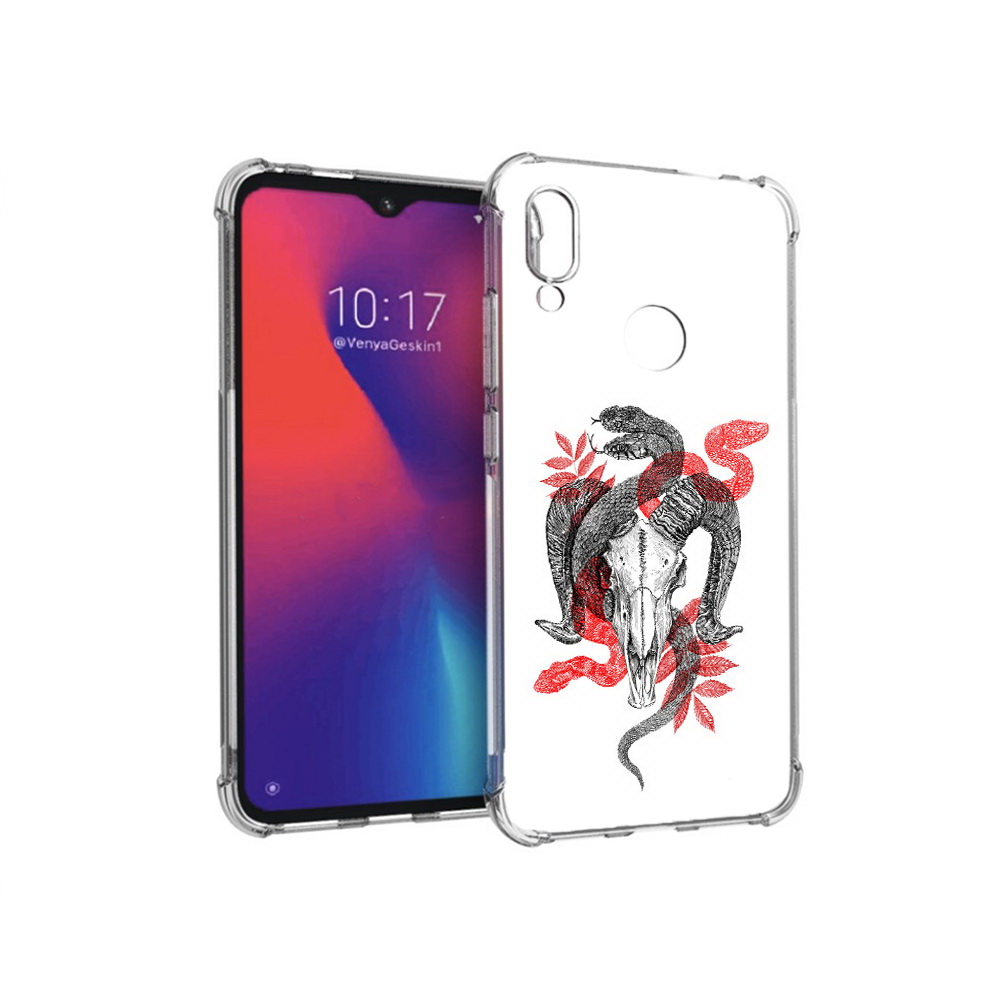 

Чехол MyPads Tocco для Xiaomi Redmi Note 7 змея в черепе рисунок (PT125338.275.365), Прозрачный, Tocco