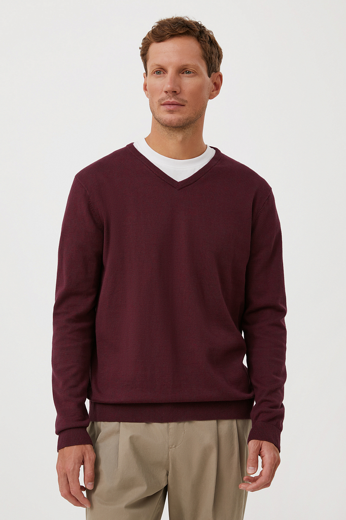 

Пуловер мужской BAS-20101 Finn Flare бордовый S, BAS-20101