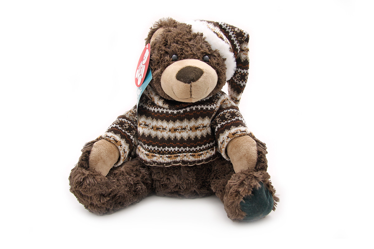 Мягкая игрушка Magic Bear Toys Мишка Кайл в свитере и шапке 25 см, коричневый