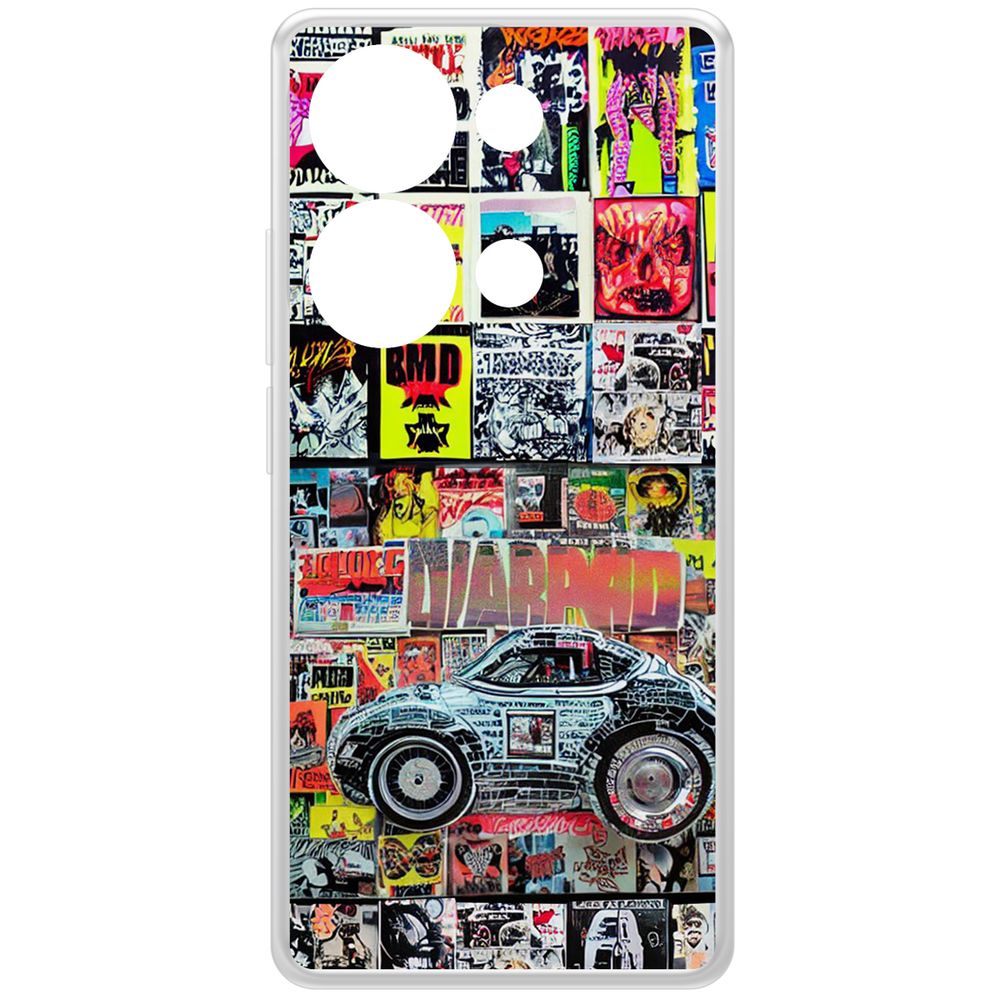 

Чехол-накладка Krutoff Clear Case Автопамфлет для Xiaomi Poco M6 Pro 4G, Прозрачный