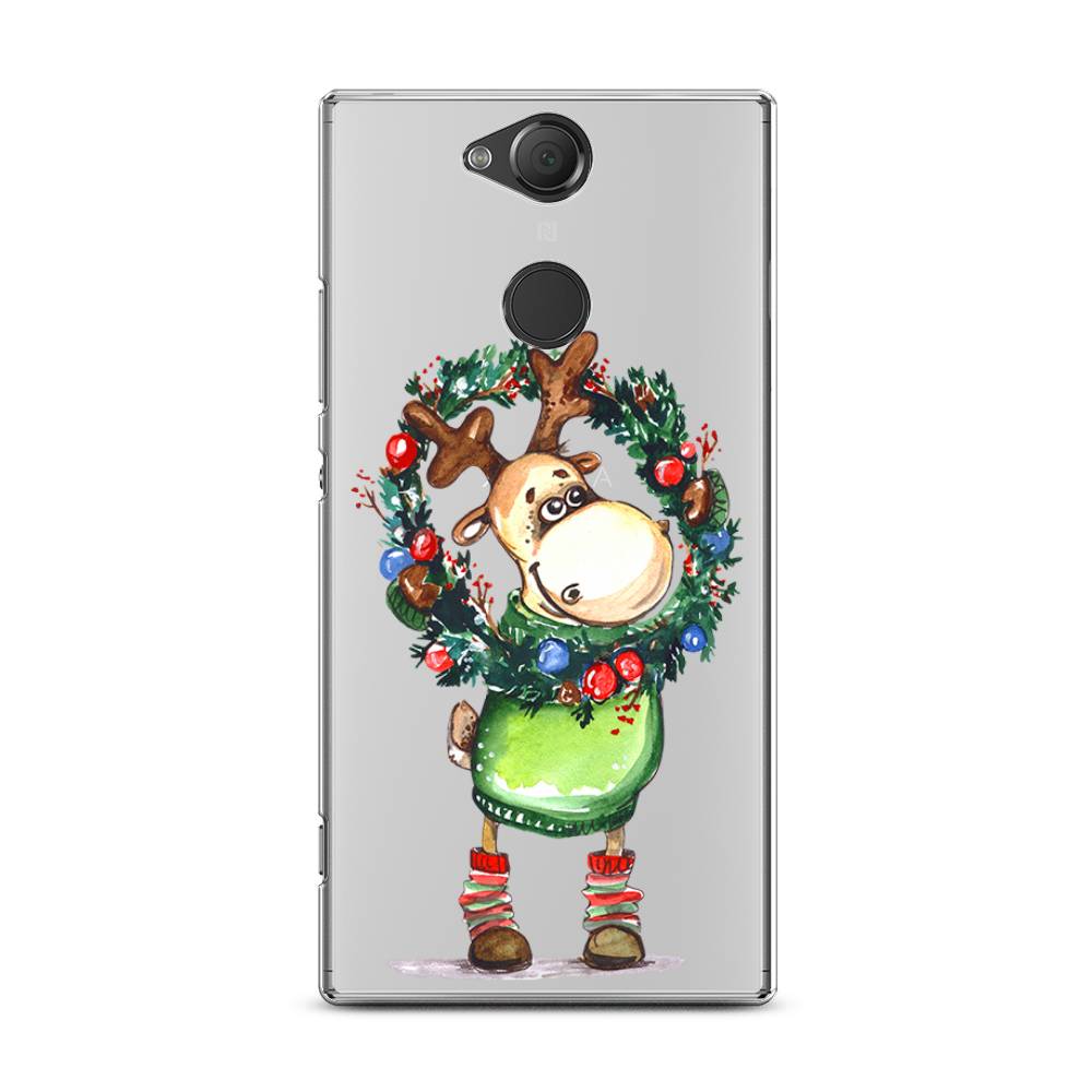 

Чехол на Sony Xperia XA2 Plus "Олень с новогодним венком", 53550-4
