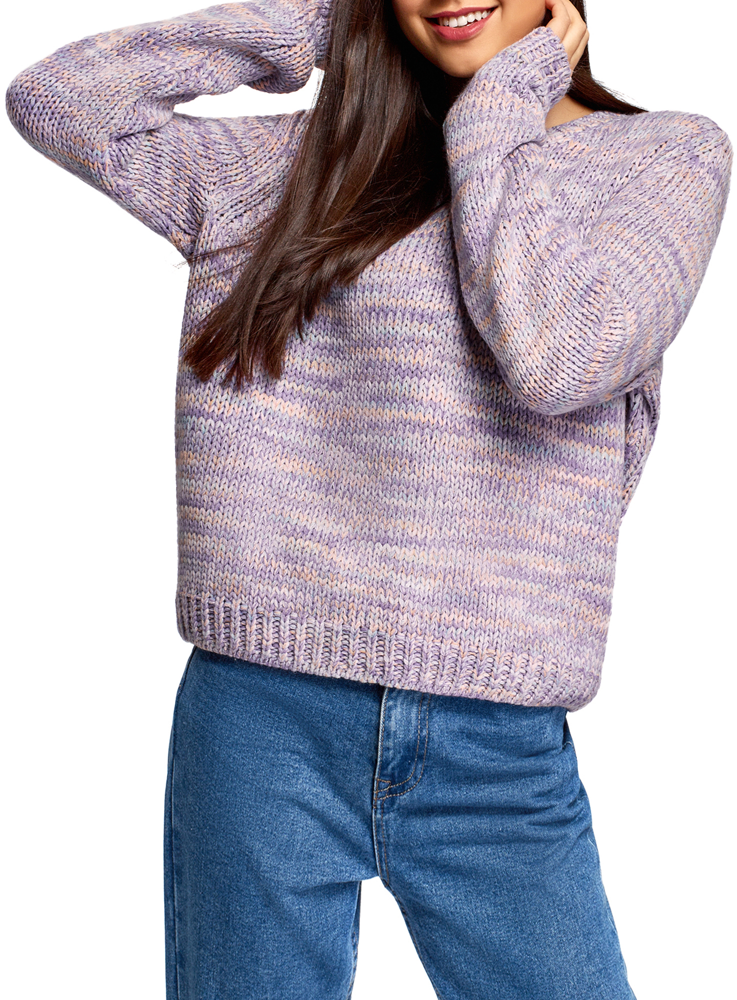 

Джемпер женский oodji 63803081 фиолетовый 2XS, 63803081