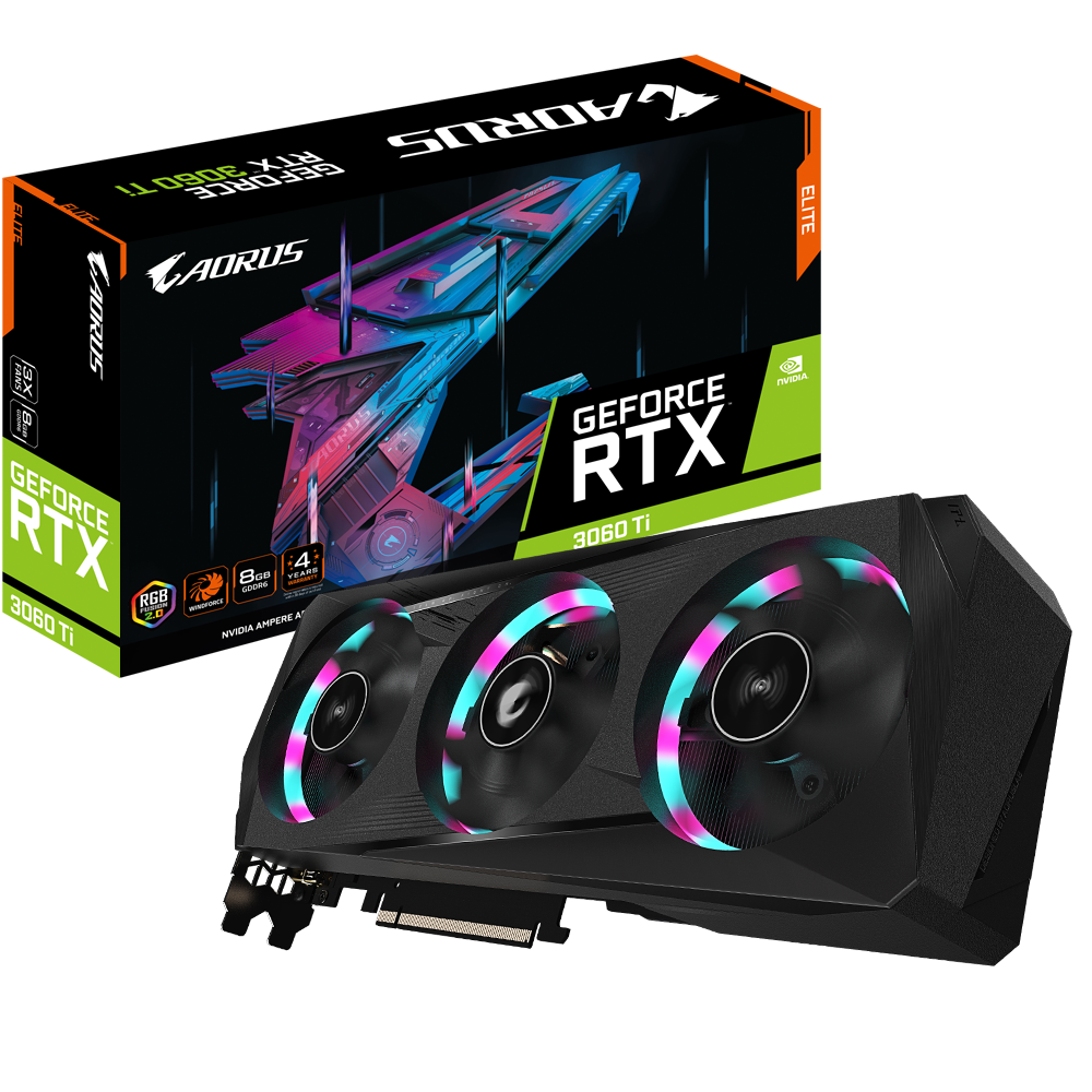 

Видеокарта GIGABYTE NVIDIA GeForce RTX 3060 Ti 8 ГБ (GV-N306TAORUS E-8GD rev2.0), GeForce RTX 3060 Ti AORUS ELITE (LHR)