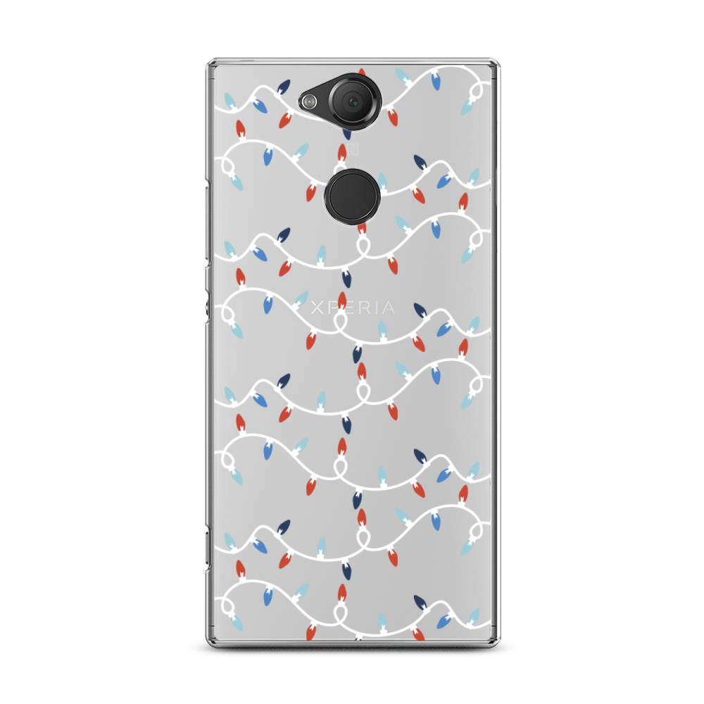 

Чехол на Sony Xperia XA2 Plus "Разноцветная гирлянда", Белый;красный;синий, 53550-5