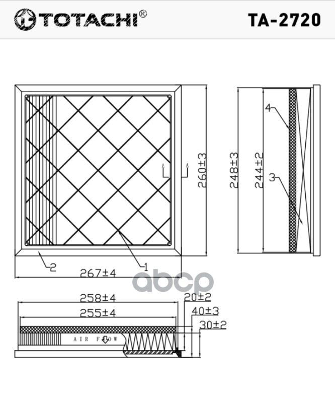 Воздушный фильтр TOTACHI TA2720
