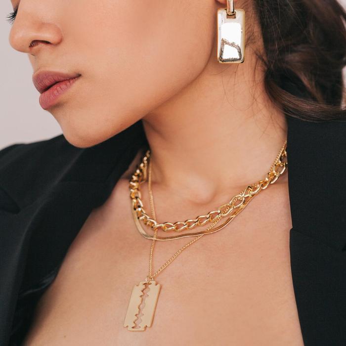 

Колье Queen fair Цепь, Бритва, золото, 44 см, 1451309