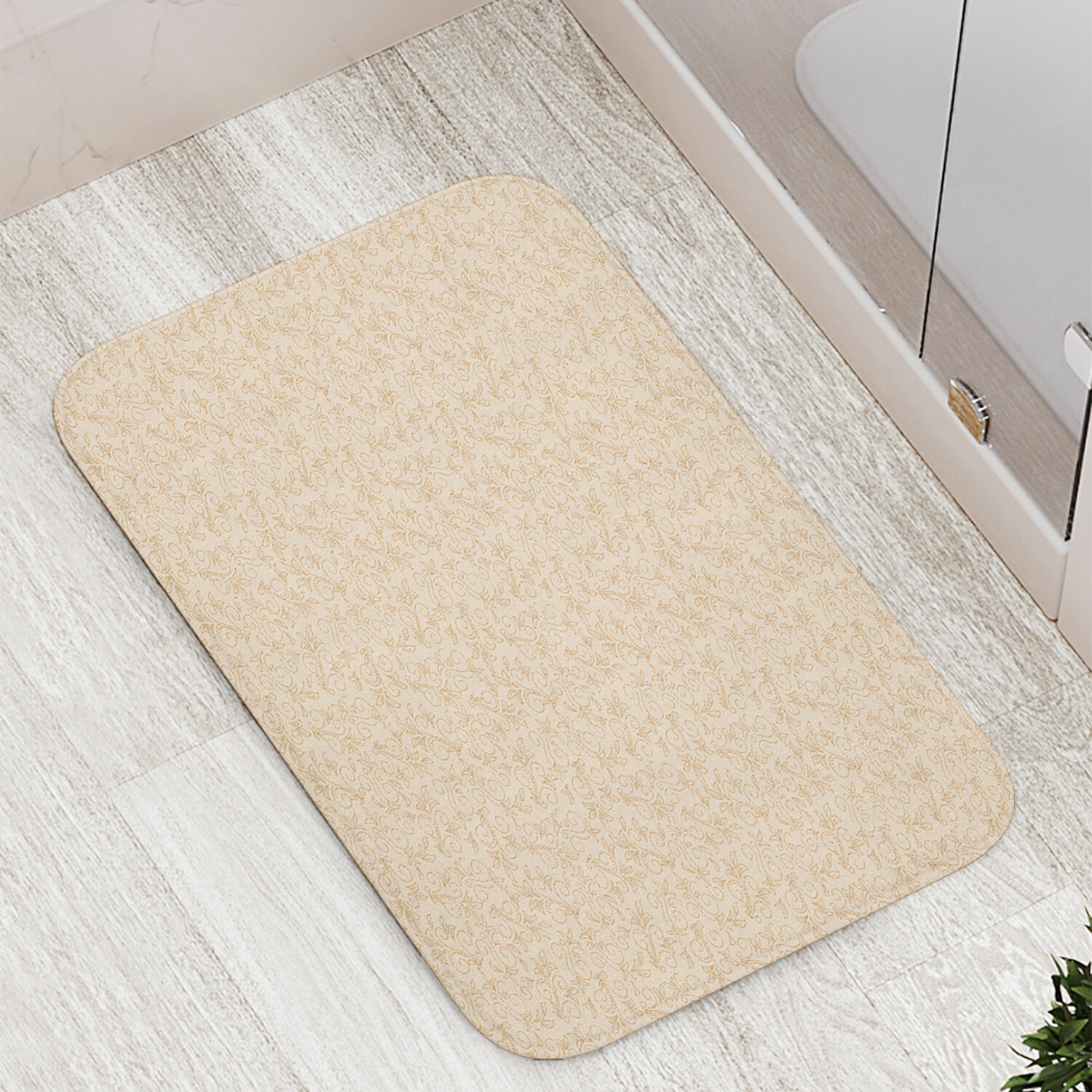 

Коврик противоскользящий JoyArty "Завитки с листьями" для ванной сауны бассейна 77х52см, Завитки с листьями