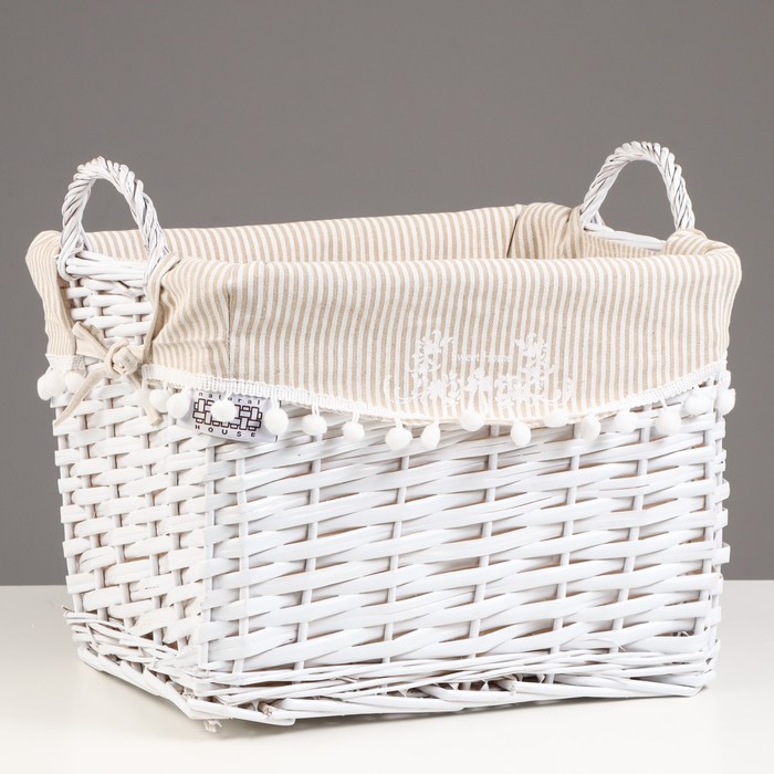 

Корзина стеллажная высокая с ручками "Колокольчик", 36x26x26 см, белый