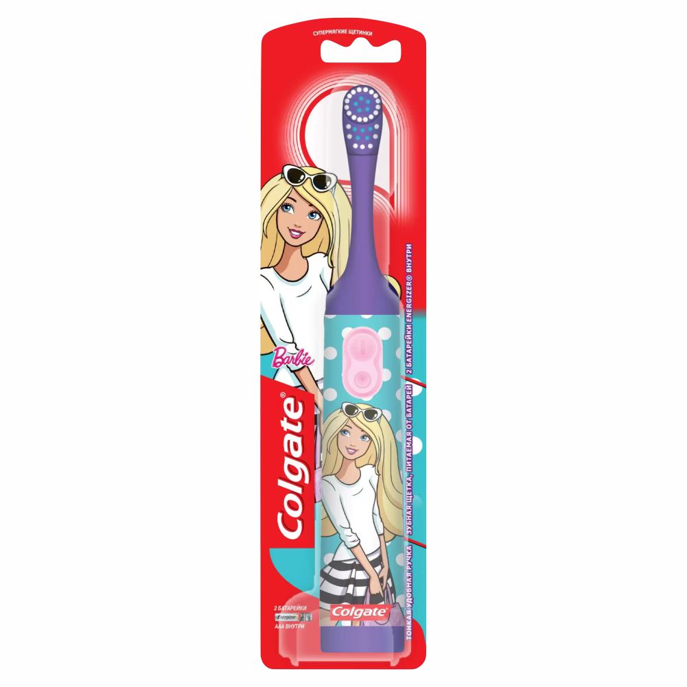 Электрическая зубная щетка Детская COLGATE Smile Barbie супермягкая chicco набор детская расческа и щётка с натуральными щетинками голубой