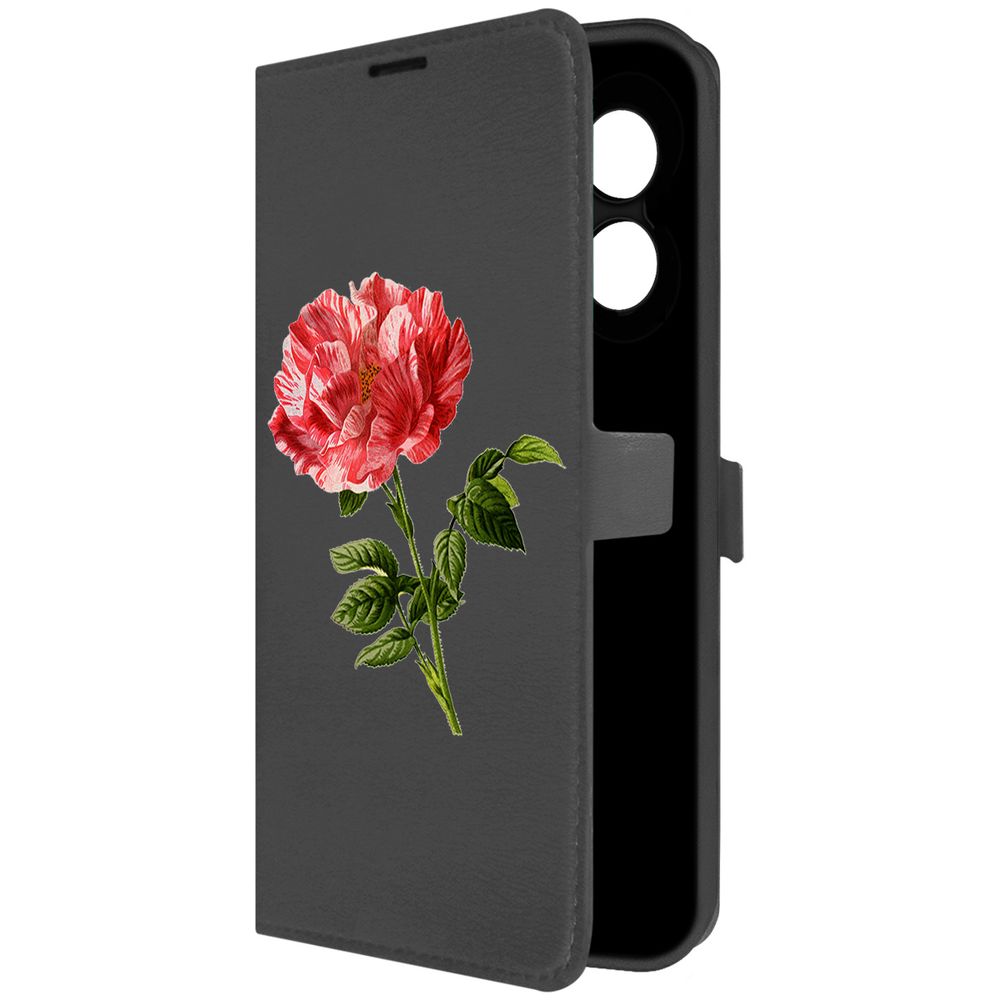 

Чехол-книжка Krutoff Eco Book для Oppo A18 Рисованная роза (черный)