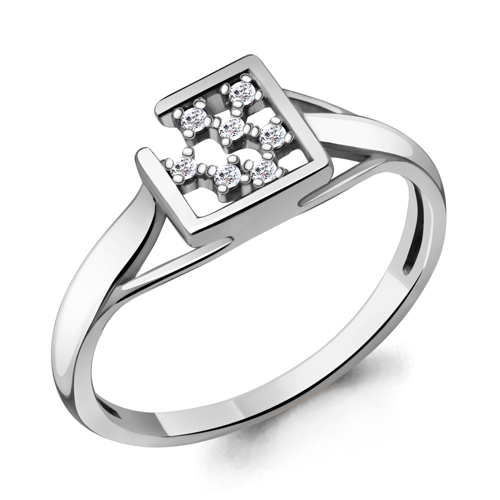 

Кольцо из серебра с фианитом р. 17,5 Aquamarine 68762А_925_р, 68762А_925_р