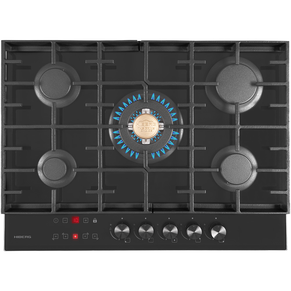Встраиваемая варочная панель газовая Hiberg VM 7155 B черный