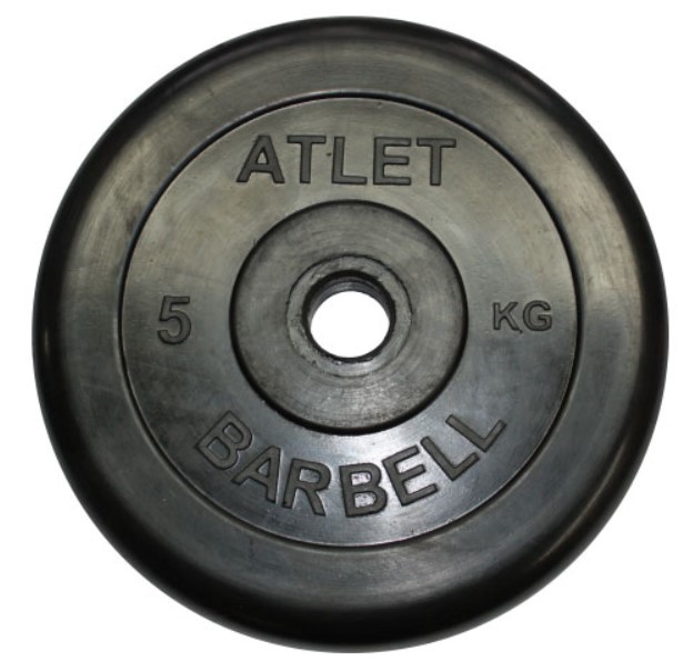 

Диск для штанги MB Barbell Atlet 5 кг, 51 мм черный, Atlet