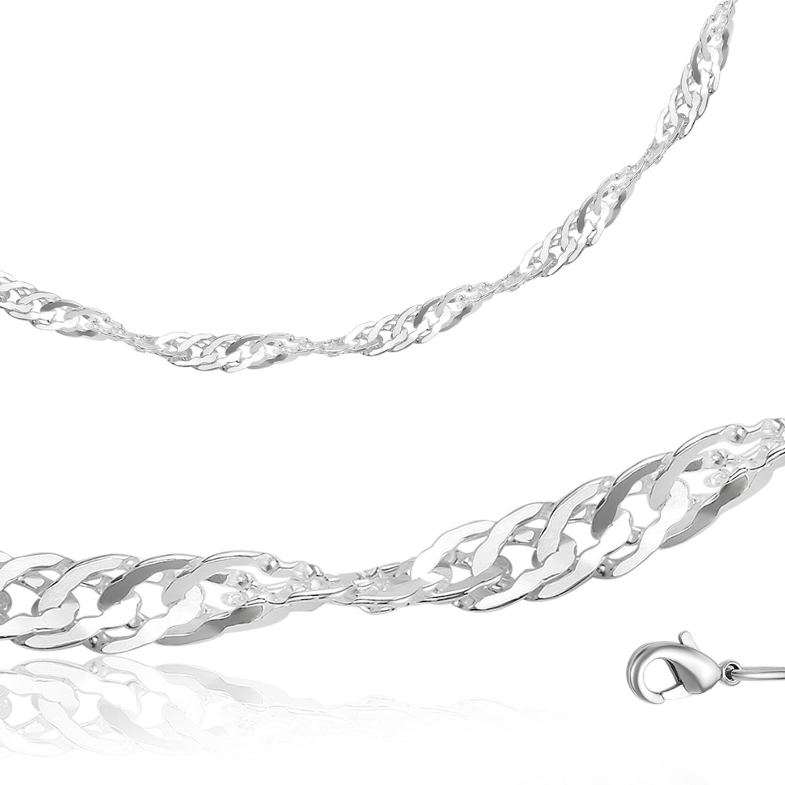 

Цепочка Красная Пресня Ромб двойной, посеребрение, 45 см, Серебристый, Ромб двойной, посеребрение, 45 см