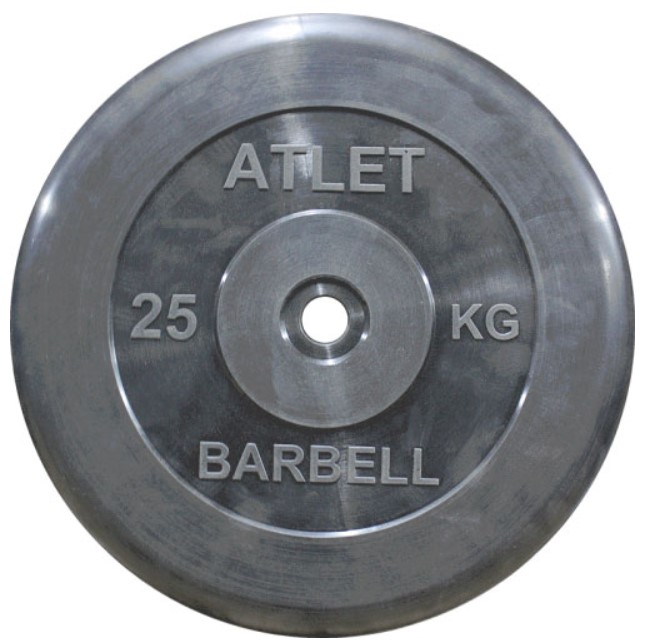 

Диск для штанги MB Barbell Atlet 25 кг, 31 мм черный, Atlet