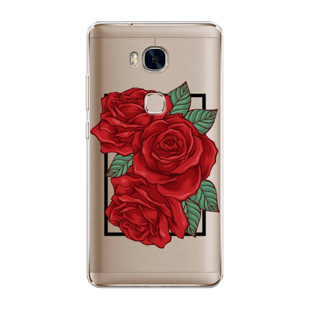 

Чехол для Honor 5X "Три алые розы", Красный, 60550-2