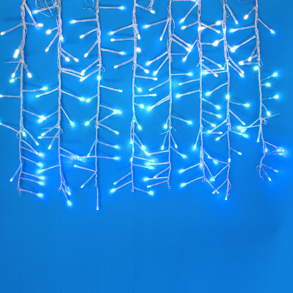Световая бахрома Сноу бум 168 LED мишура 382-045 1,5x0,4 м белый холодный голубой