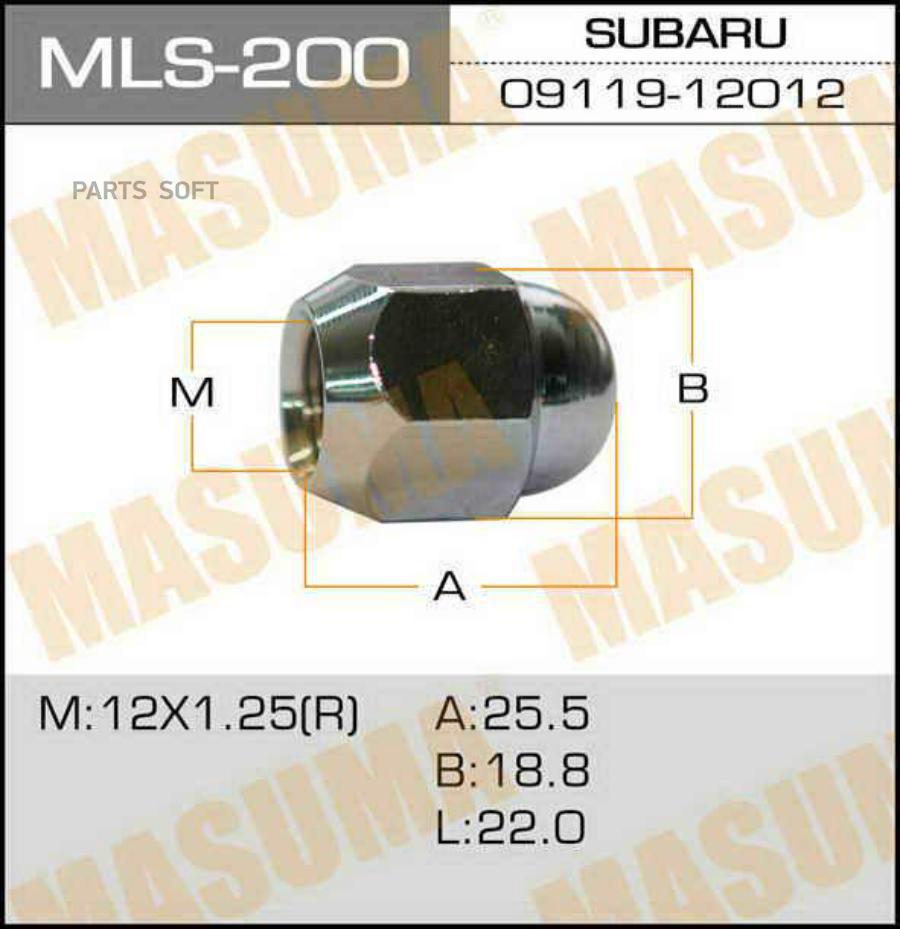 

MASUMA MLS200 Гайка MASUMA Subaru