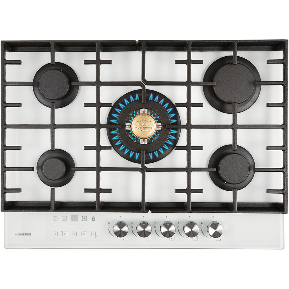 Встраиваемая варочная панель газовая Hiberg VM 7155 W белый