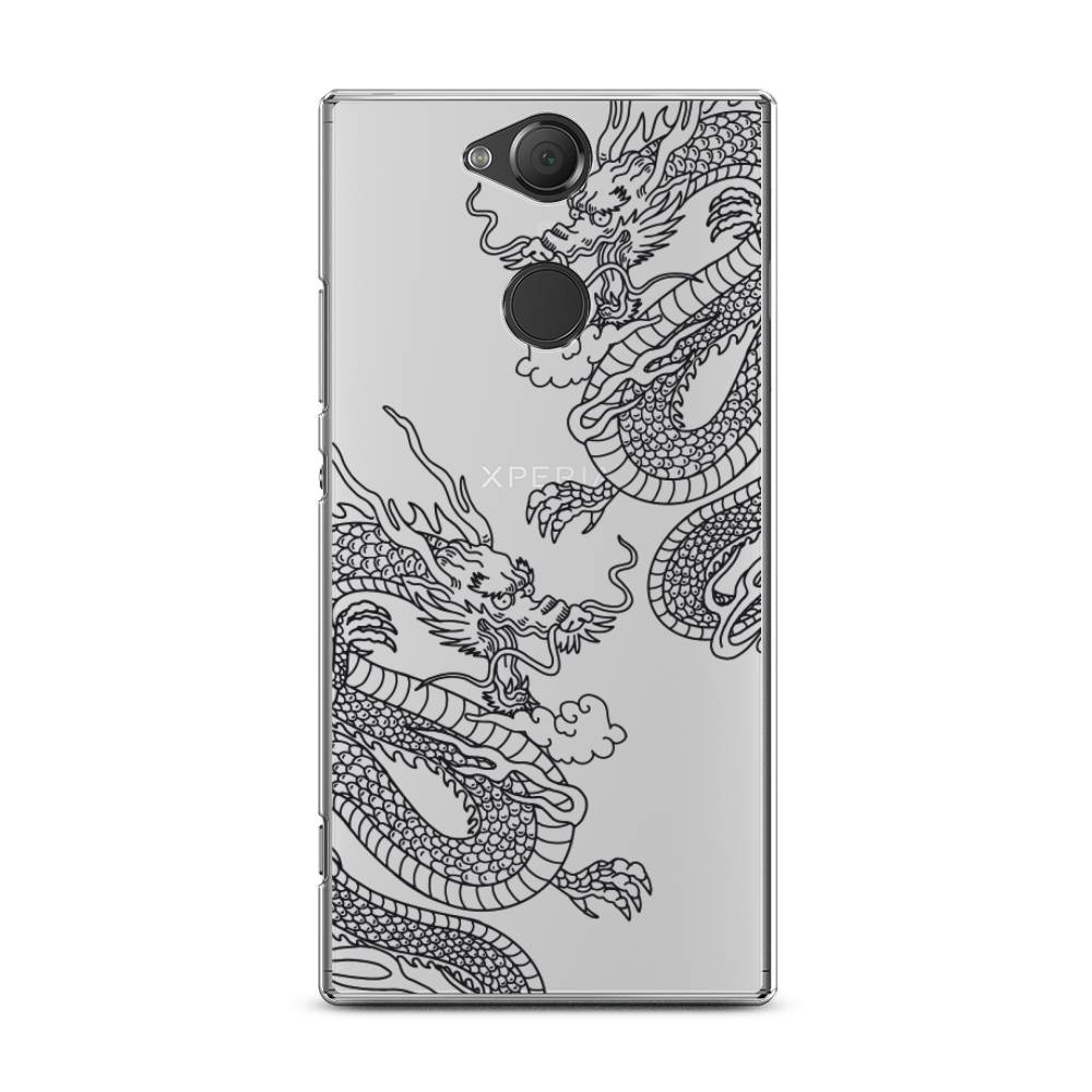 

Чехол для Sony Xperia XA2 Plus "Два китайских дракона", Серый;черный, 53550-1