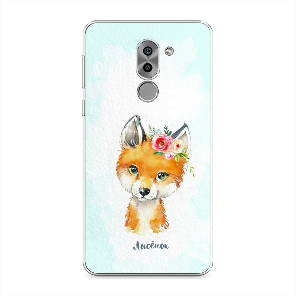 

Чехол на Honor 6X "Мой лисёнок", Голубой;оранжевый, 60750-1