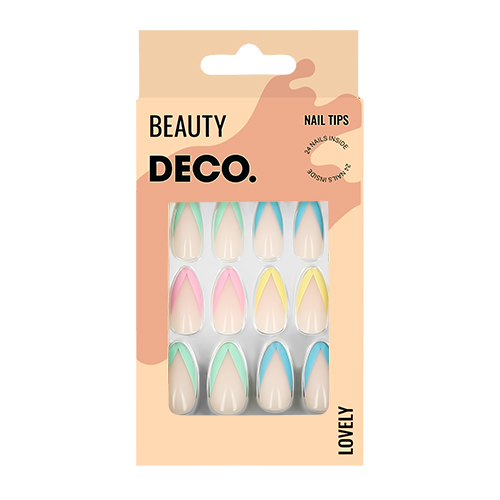 Набор накладных ногтей DECO. LOVELY bright mood (24 шт + клеевые стикеры 24 шт) наклейки для ногтей lovely girl разно ные