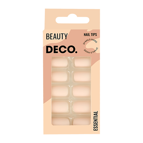 Набор накладных ногтей DECO. ESSENTIAL matt nude (24 шт + клеевые стикеры 24 шт)
