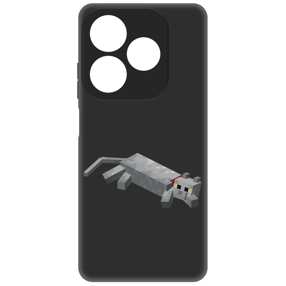 

Чехол-накладка Krutoff Soft Case Minecraft-Кошка для INFINIX Smart 8 Pro черный