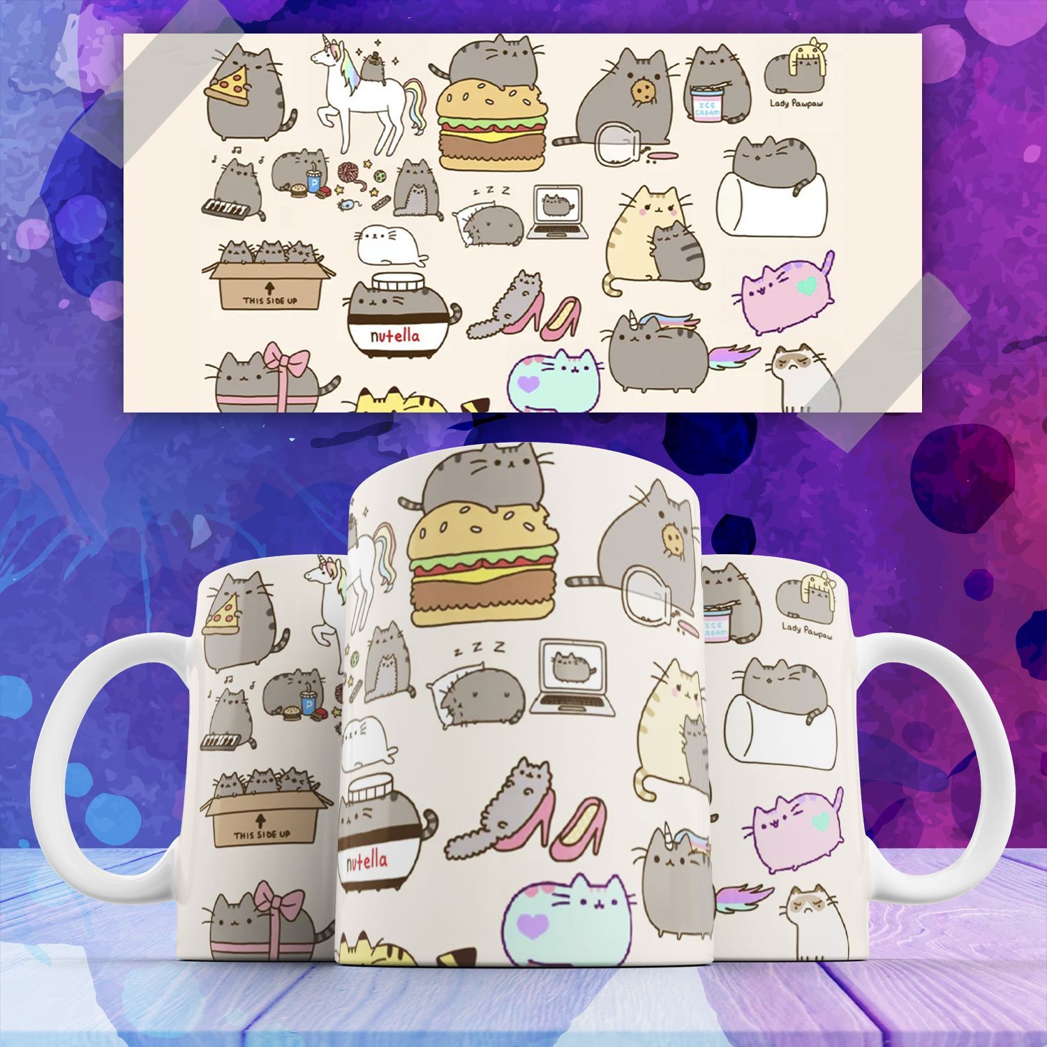 

Кружка с прикольной картинкой Кот Пушин Pusheen Cat, Кружка Кот Пушин Pusheen Cat , с прикольной картинкой 330 мл