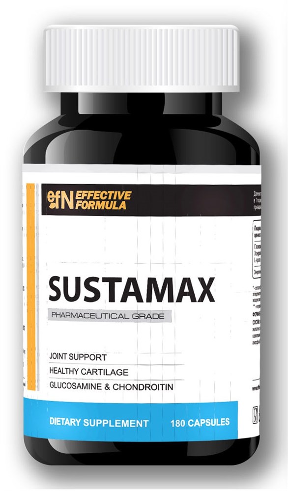 Глюкозамин + хондроитин + L-пролин Effective Formula Sustamax, 180 капсул