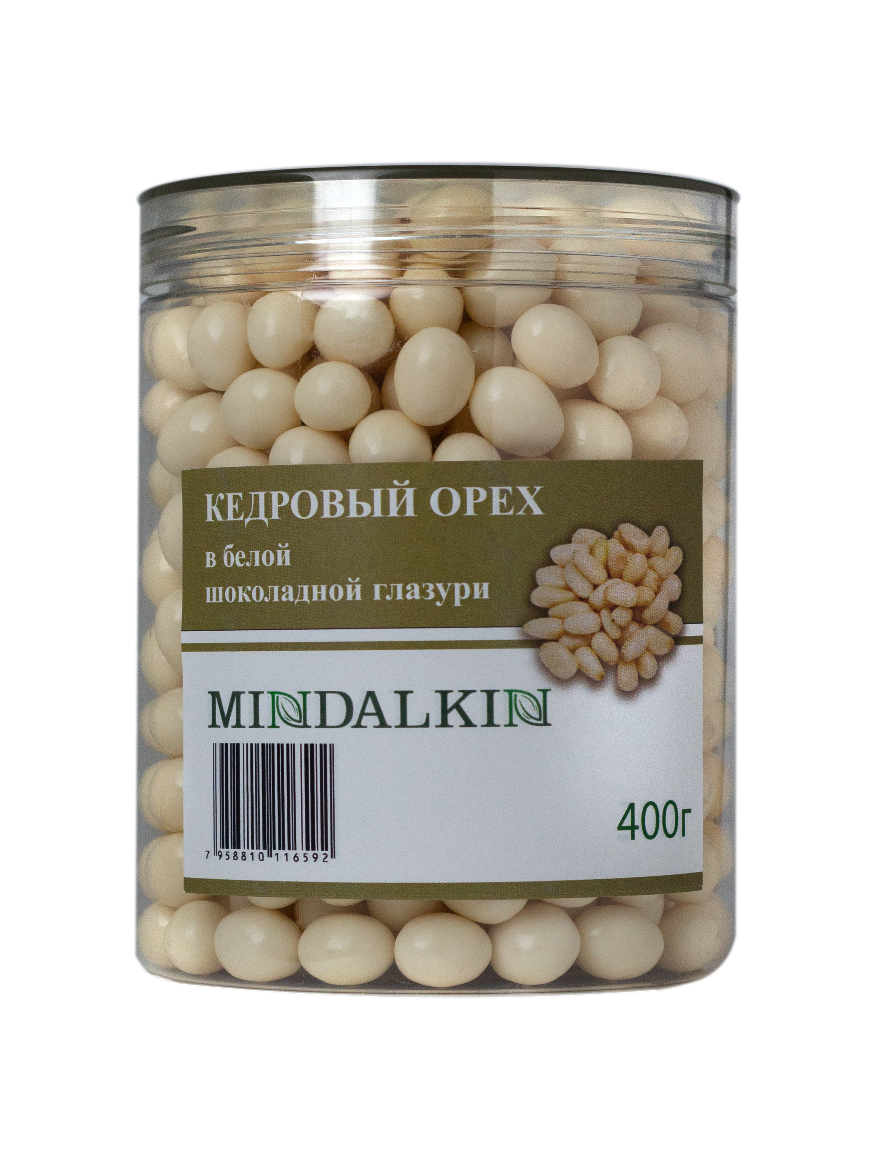 

Кедровый орех MINDALKIN в белой шоколадной глазури, 400 гр.