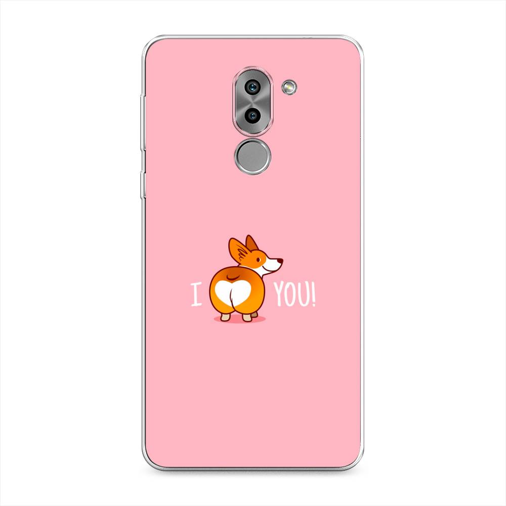 

Чехол на Honor 6X "Корги I love you", Розовый;коричневый;белый, 60750-1