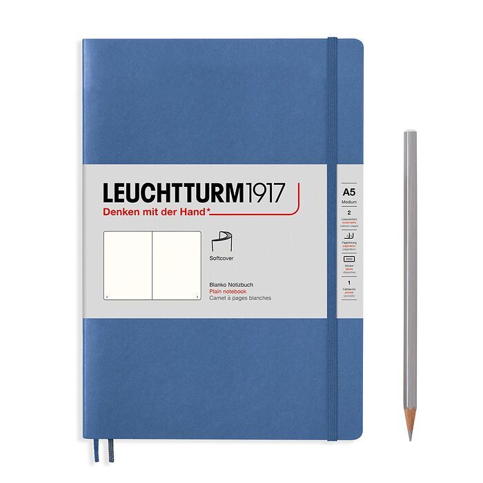 фото Блокнот leuchtturm а5 (нелинованный), деним, 61 лист, мягкая обложка leuchtturm1917